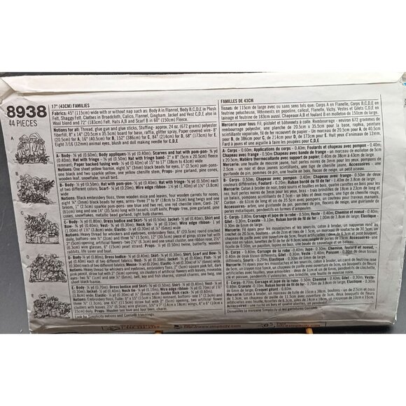 Simplicity Crafts Pattern 8938 Families Bears & Snowmen Stuffed Toys - Picture 2 of 2